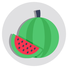 A colored design icon of watermelon