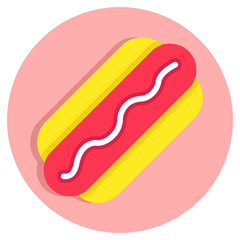 A trendy design icon of hot dog