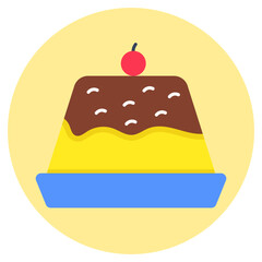A flat design icon of pudding jelly