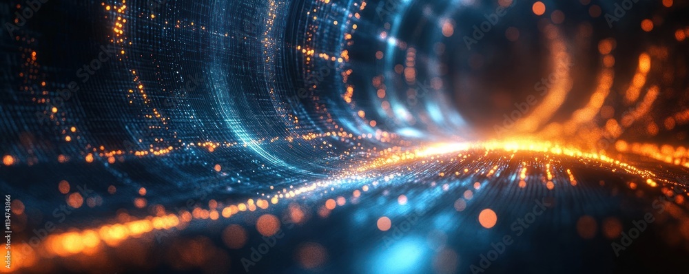 Poster futuristic digital background neon lights data visualization abstract technology graphics ai cybersp