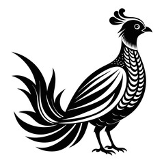 Obraz premium red-crested turaco Angola silhouette,vector style