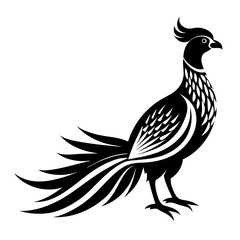 Obraz premium red-crested turaco Angola silhouette,vector style