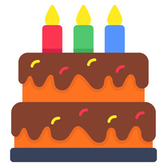 Creative design icon of birthday cake