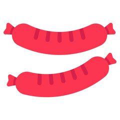 A colored design icon of sausage