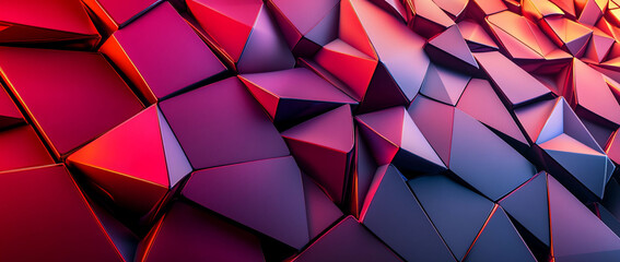 Obraz premium Abstract geometric shapes with vibrant colors and lighting.