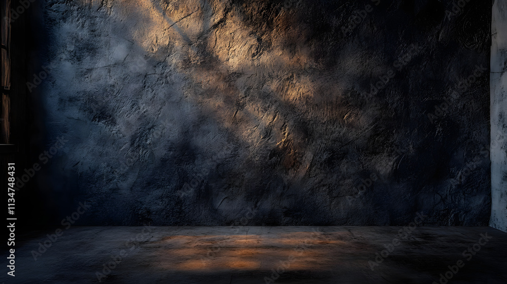 Poster the image displays a dark wall with rough texture and natural pattern variations, portraying a raw, 