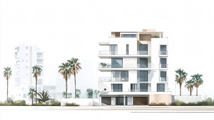 Obraz premium Modern Real Estate House Apartment Vector Illustration