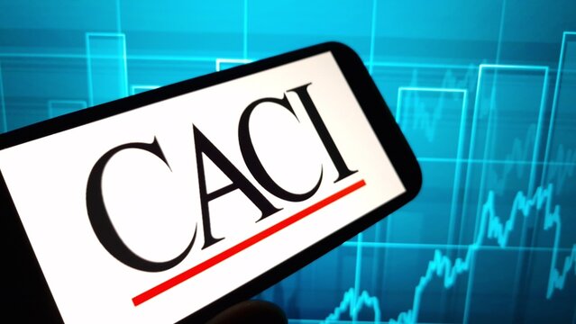 Konskie, Poland - December 13, 2024: CACI International Inc company logo displayed on mobile phone