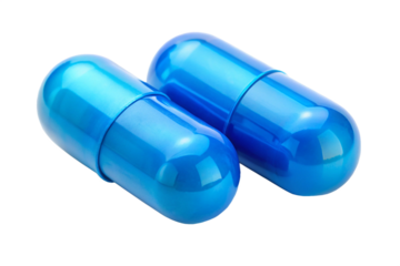 blue pills isolated on white