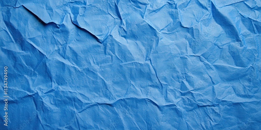 Poster textured blue crumpled paper background for creative design projects and artistic applications in va