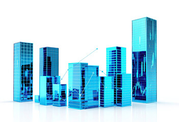 Fototapeta premium Dynamic data visualization showcasing upward trend