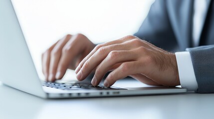 A person's hands typing on a laptop, indicating work or communication.