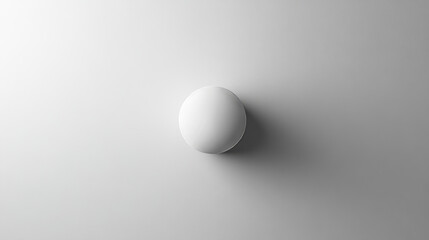 White Sphere Minimalist 3D Rendering: Simple Shape, Monochromatic Design