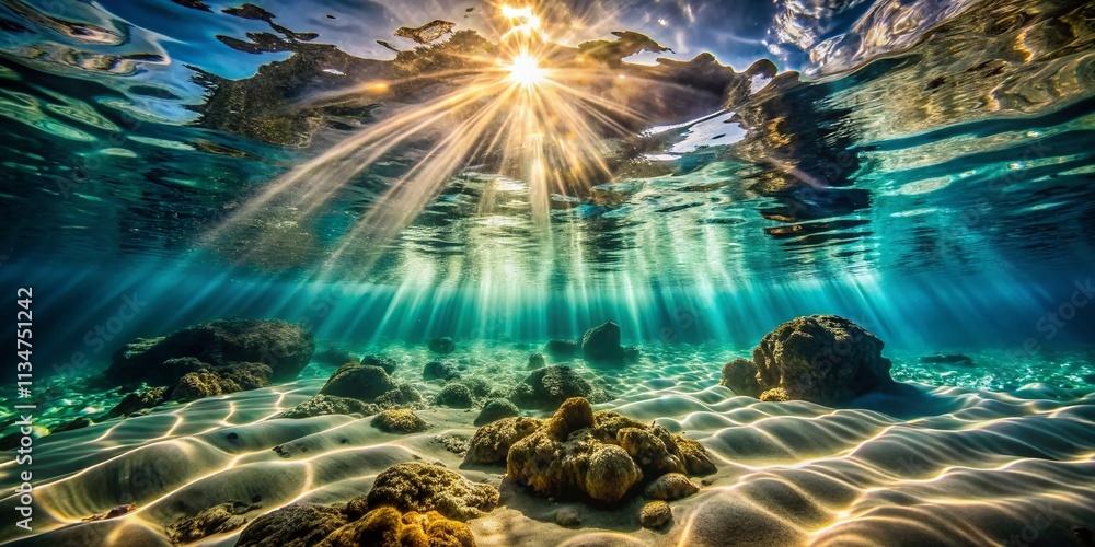 Aufkleber captivating double exposure photography of abstract underwater structures blending with ethereal lig