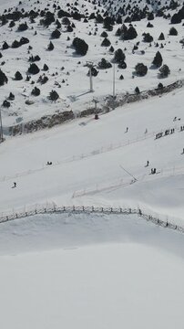 People Skiing on the Ski Area