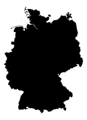 Fototapeta premium Vector illustration of Germany country in Europe, black and white