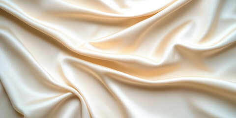 Obraz premium Smooth, cream-colored fabric draping elegantly in folds.