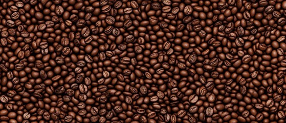 Fototapeta premium Aromatic Roasted Coffee Beans Background Texture Image