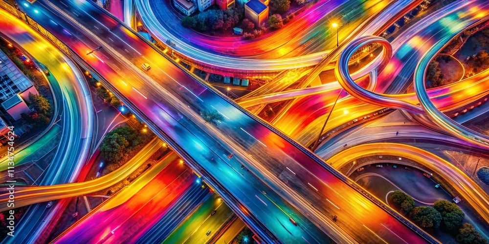 Poster captivating drone photography of colorful abstract energy textures with dynamic motion offset lines 