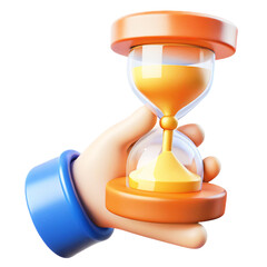 hand with Hourglass Done 3d cartoon style illustration 