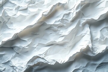 Fototapeta premium Crumpled White Paper Texture Background Abstract Design Vintage Grunge Wall Art Poster