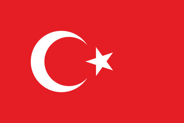 Obraz premium Turkey flag, The flag of Turkey, Flag of Turkey national country symbol illustration Vector, Rectangle Turkey flag illustration, Flat vector illustration 