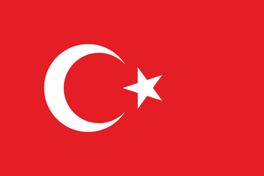 Turkey flag, The flag of Turkey, Flag of Turkey national country symbol illustration Vector, Rectangle Turkey flag illustration, Flat vector illustration
