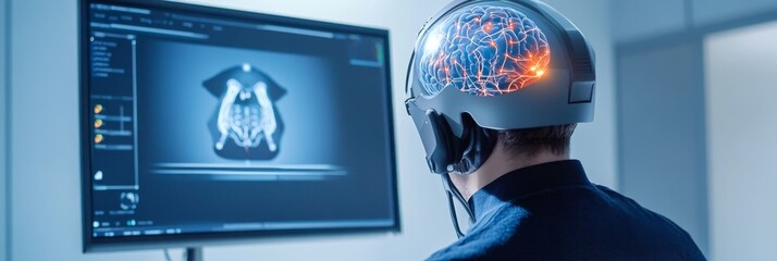 Advanced Brain Imaging Analysis - AI-powered brain scan analysis, neurological research, medical technology, cognitive processing, future healthcare.