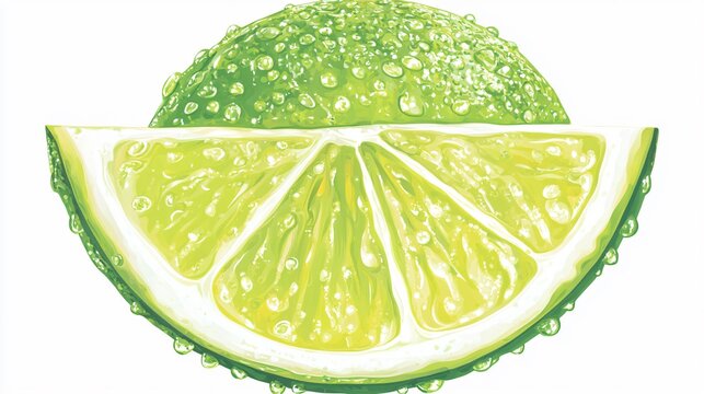 recommend clip art: Vibrant Lime Slice Vector Illustration: Fresh Citrus Fruit Graphic for Design Projects