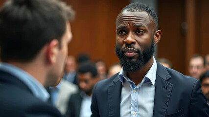 Engaging discussion on public policy at conference in downtown area with diverse audience participation