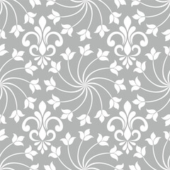 Floral pattern. Wallpaper baroque swirly ornament Seamless vector background. Graphic modern pattern.
