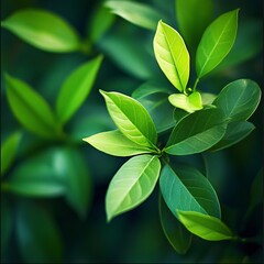 Fototapeta premium A close up of fresh green leaves photography