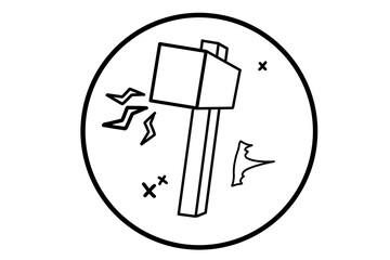 a drawing of a hammer
