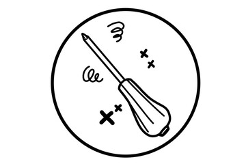 a drawing of a screwdriver