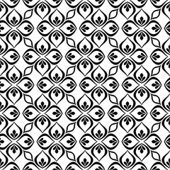 Abstract geometric pattern. Wallpaper baroque, damask. Seamless background. Black and white ornament.