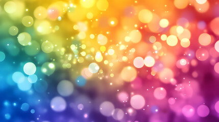 An abstract blurred background filled with rainbow colors.