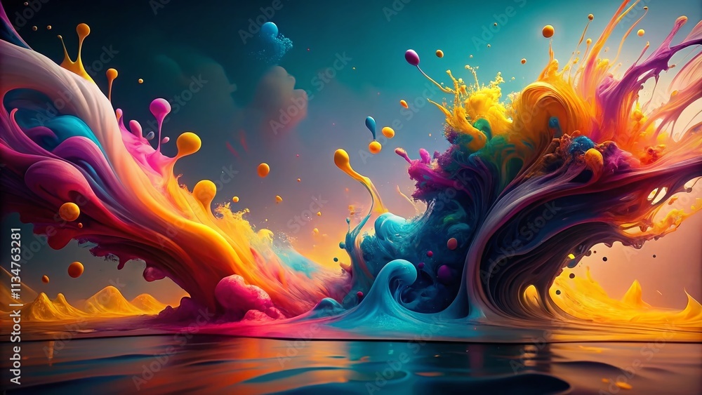 Poster Captivating Ink Spread Transition Animation for Cartoon Videos: A Dynamic Blend of Color and Motion Design Elements