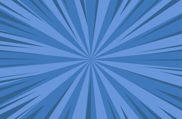Abstract background with rays, Comics Blue background
