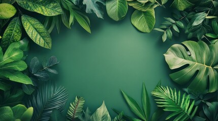 Naklejka premium Green Leaf Frame