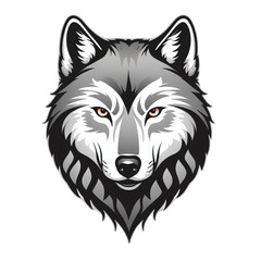 wolf face on a white background