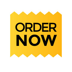 Order now label, Yellow order now banner