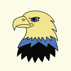 Eagle Head Vector Art Illustration, Logo Design, and Icon Concept