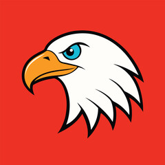 Eagle Head Vector Art Illustration, Logo Design, and Icon Concept