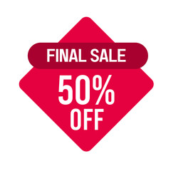 Red label, 50% Sale, Final sale 50% off