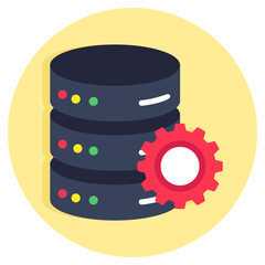 Db rack with gear, icon of database setting