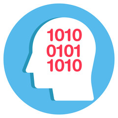Modern design icon of binary mind