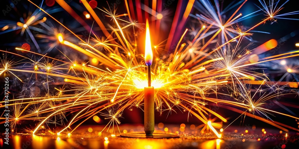 Aufkleber captivating long exposure shot of a bengal fire sparkler candle creating a dazzling display of light