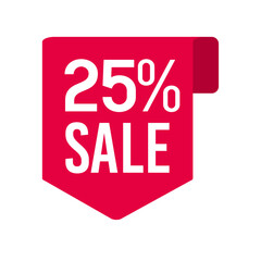 Red sale label 25%