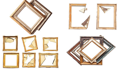 Broken Antique Picture Frames Collection - Vintage Art Display