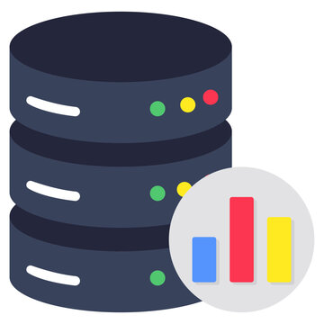 A colored design icon of database